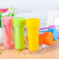 Advertising cup custom double-layer transparent handy cup custom water cup promotional gift double-layer cup can be printed word printed LOGO