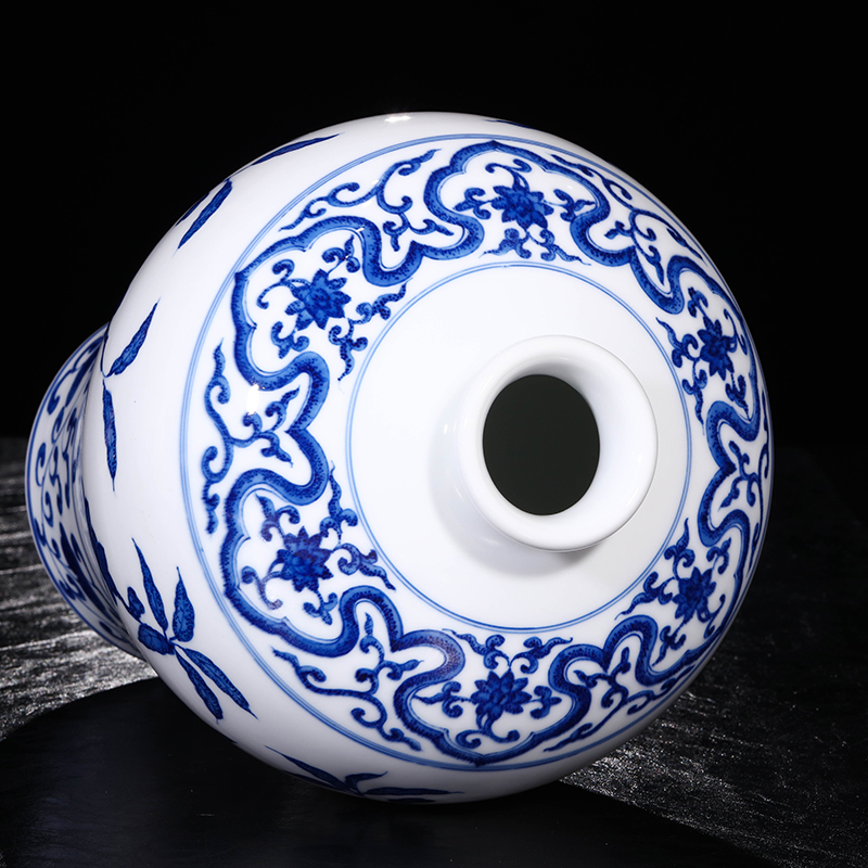 Jia lage hand - made antique vase jingdezhen ceramic bottle furnishing articles sitting room of new Chinese rich ancient frame of blue and white porcelain porcelain