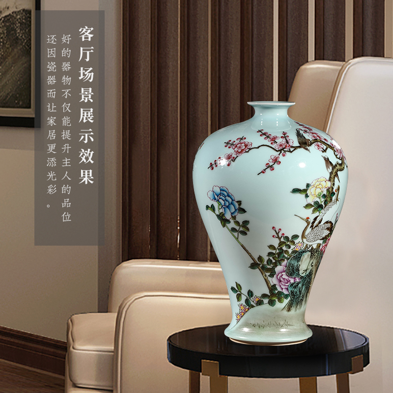 Mei jia lage jingdezhen checking antique ceramics famille rose porcelain painting of flowers and birds in bottle furnishing articles home sitting room porch decoration