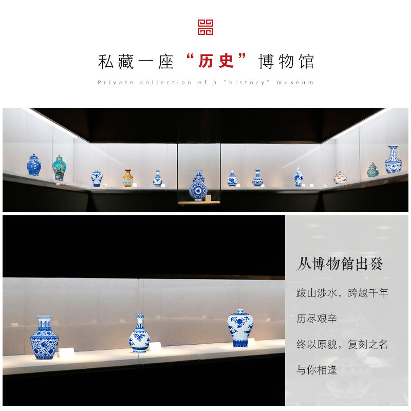 Jia lage jingdezhen blue and white porcelain ceramics hand - made the sitting room of Chinese style household decorations crafts are arranging flowers