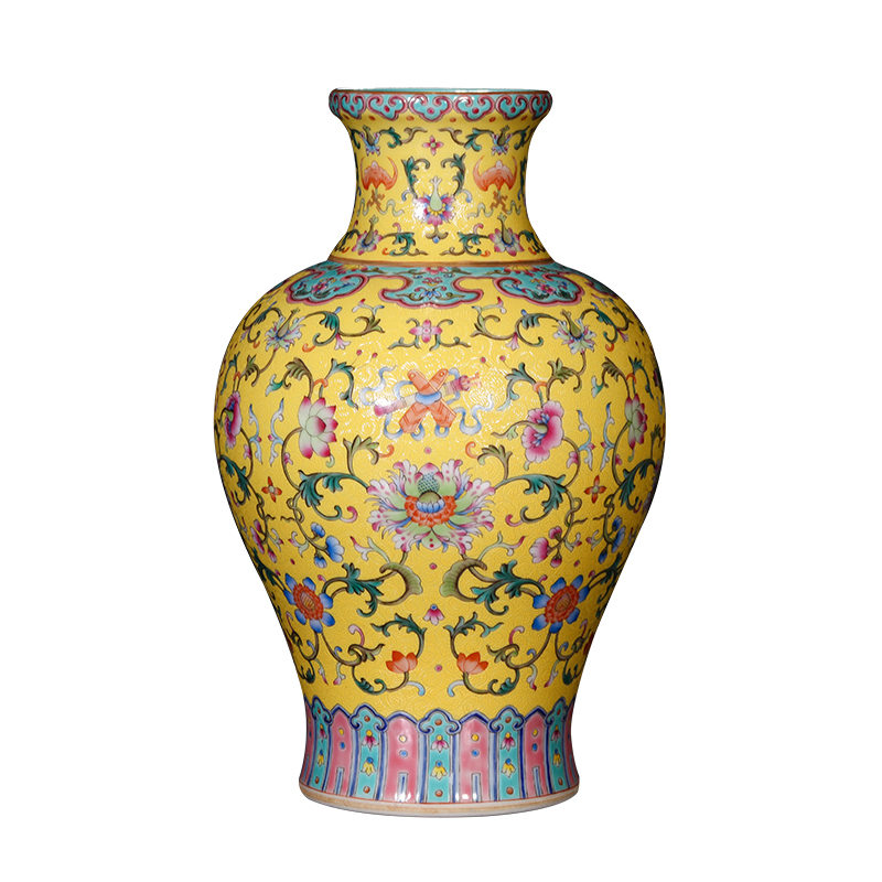 Jia lage jingdezhen ceramics YangShiQi master hand draw archaize plunge into the dark around the eight immortals branch lines of the reward bottle vase