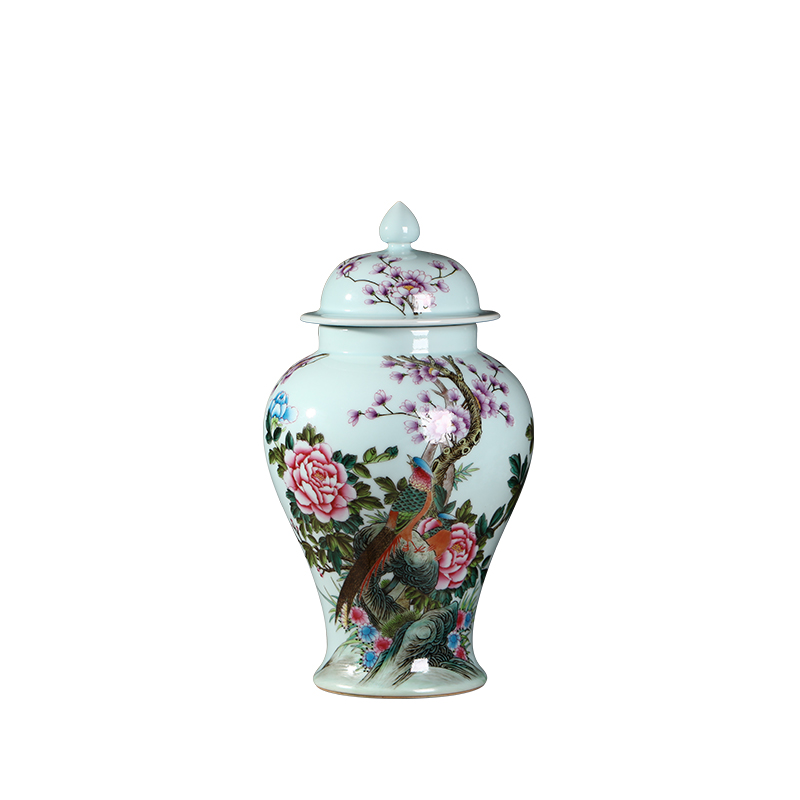 Jia lage archaize of jingdezhen ceramic checking general famille rose porcelain painting of flowers and pot household decorative vase furnishing articles in the living room