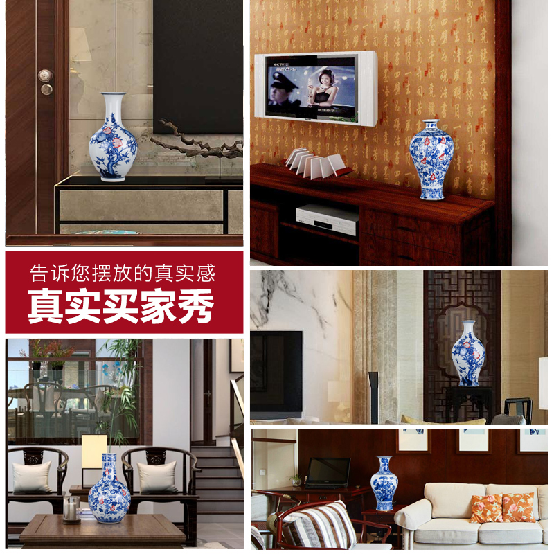 Jingdezhen ceramics by hand antique vase of blue and white porcelain vase household act the role ofing is tasted furnishing articles furnishing articles sitting room porch