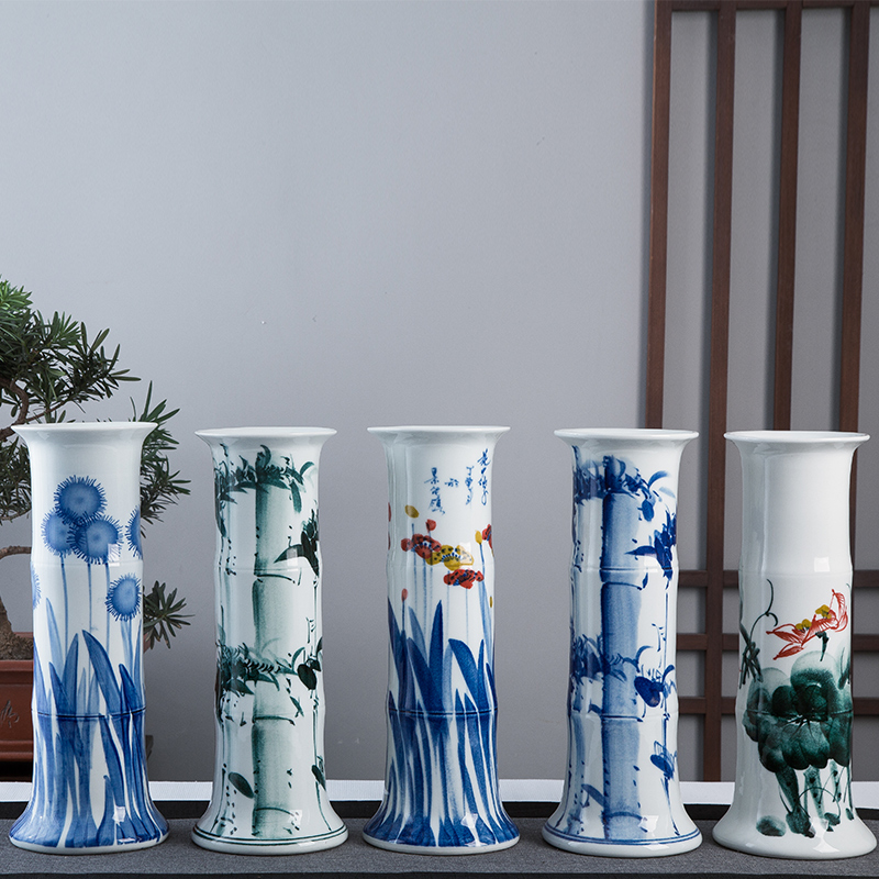 Jingdezhen hand - made ceramic vase now rising furnishing articles sitting room ground hydroponic lucky bamboo flower arrangement craft ornaments