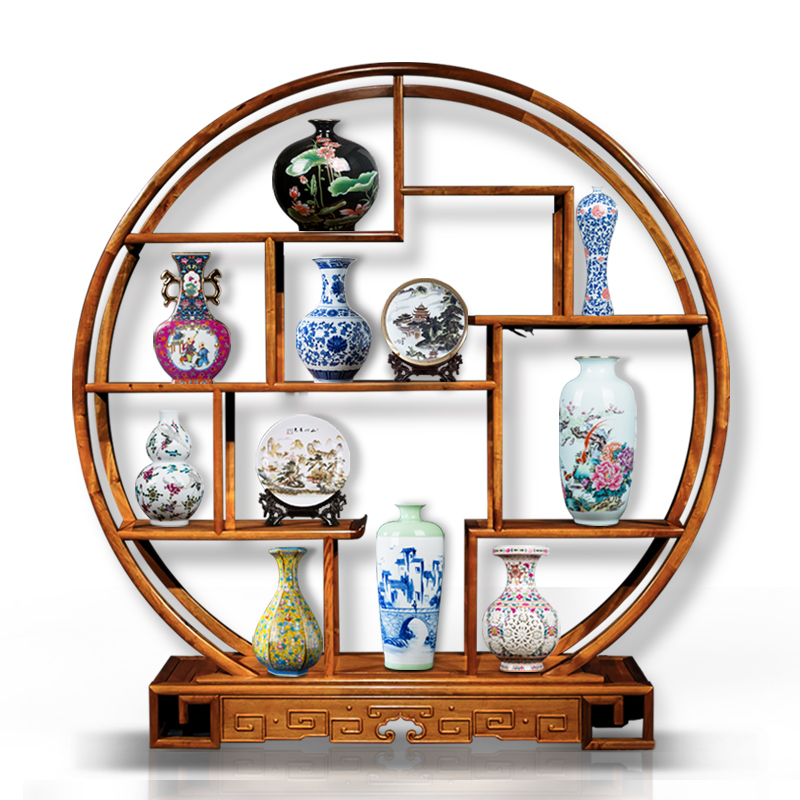 Jingdezhen ceramics vases, rich ancient frame furnishing articles of Chinese style living room decorations TV ark, porch imitation antique decoration