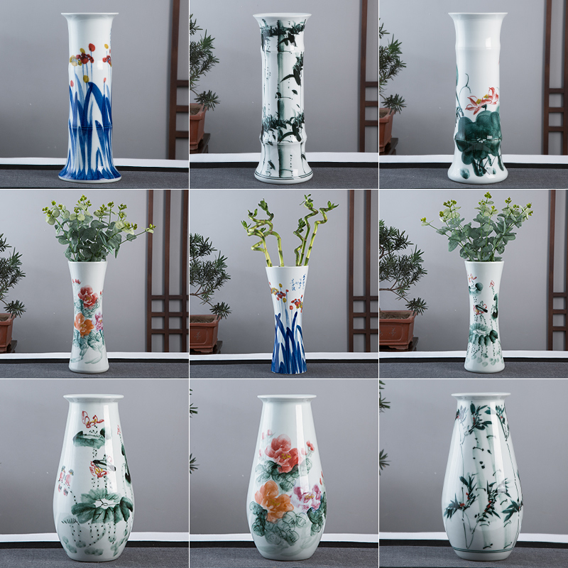 Jingdezhen hand - made ceramic vase now rising furnishing articles sitting room ground hydroponic lucky bamboo flower arrangement craft ornaments