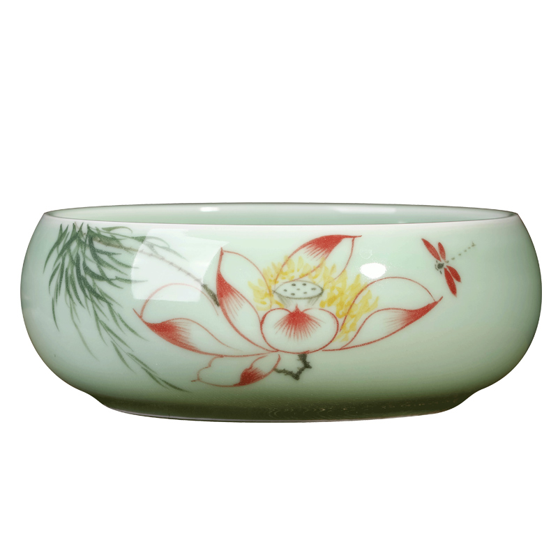 Jingdezhen ceramic water shallow tea wash to the writing brush washer ashtray sitting room, study the desktop furnishing articles furnishing articles functional ceramic jewelry