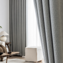 Snowier curtains shade light 2021 New living room upscale atmosphere modern minimalist light lavish cotton hemp thickened full cloth