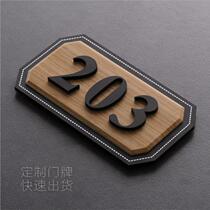 Light luxury door number plate hotel restaurant digital dormitory Chinese text signboard atmospheric simple three-dimensional