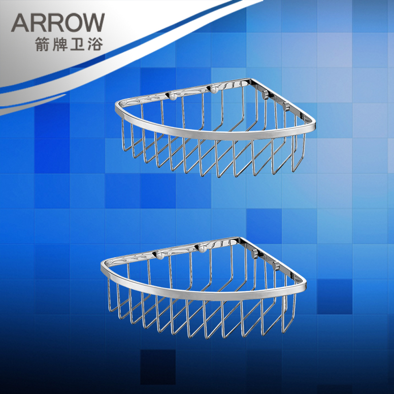 ARROW箭牌卫浴正品五金挂件双层挂篮304不锈钢角篮置物架AE5705C产品展示图4