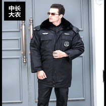 Winter Cotton Clothing Cotton Padded Jacket Security Property Plus Suede Thickened Warm Windproof waterproof Large clothes male and female medium length