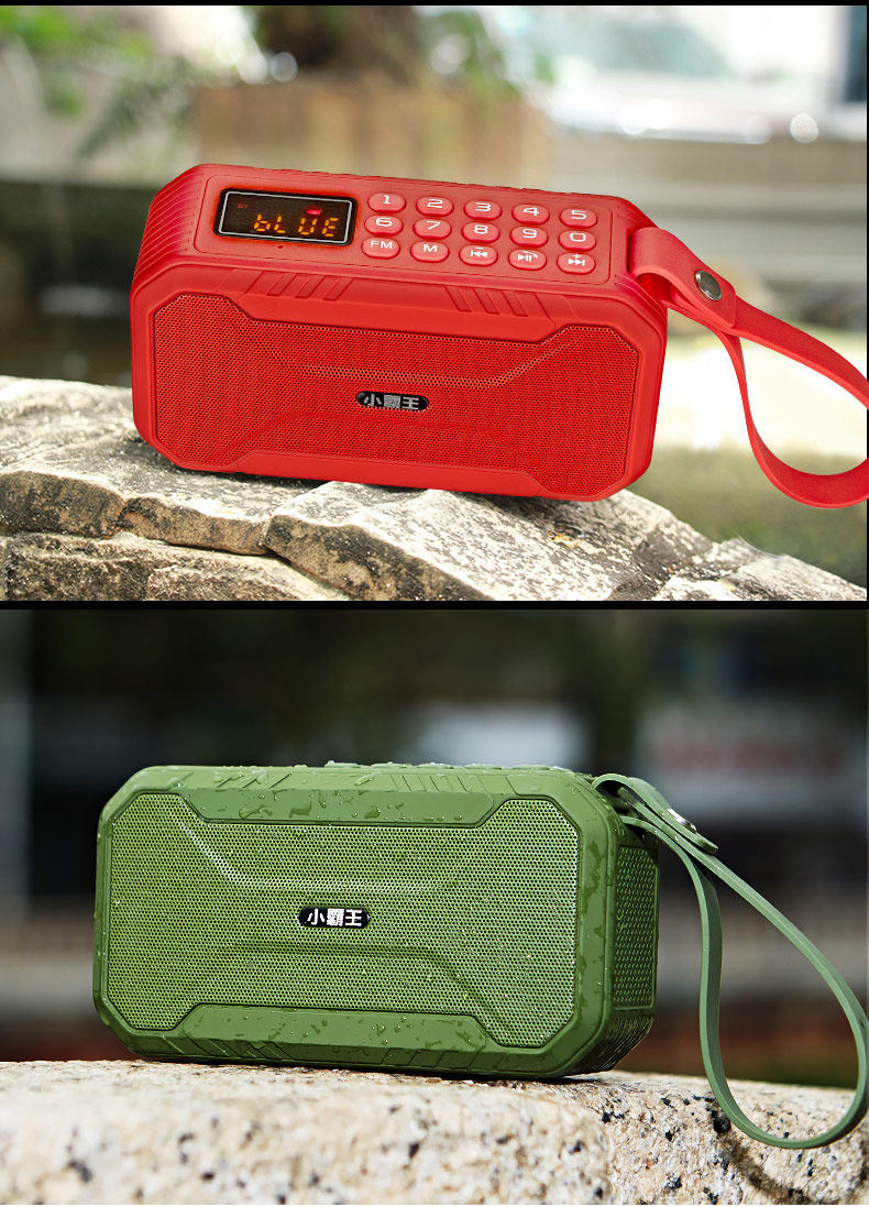 收音机新款便携式小霸王d100防水大音量低音炮家用户外充电小音响小型