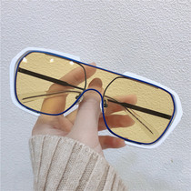 Chen Weiting the same amount of sun glasses male tidal web red ink mirror female large face slim driving anti-ultraviolet 2022 new