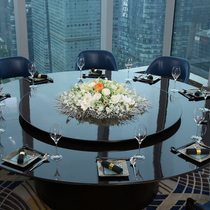 High-end Hotel Dining Table Flower Hem Dining Room Large Round Table Turntable Intermediate Swing Flower Meeting Table Emulation Flower Decoration Fake Flowers