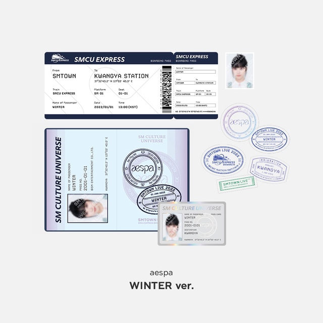 aespa ジゼル smcu 新品未開封 2022 セット AESPA 2022 SMCU Passport Set 硅胶材质明星周边护照夹套组