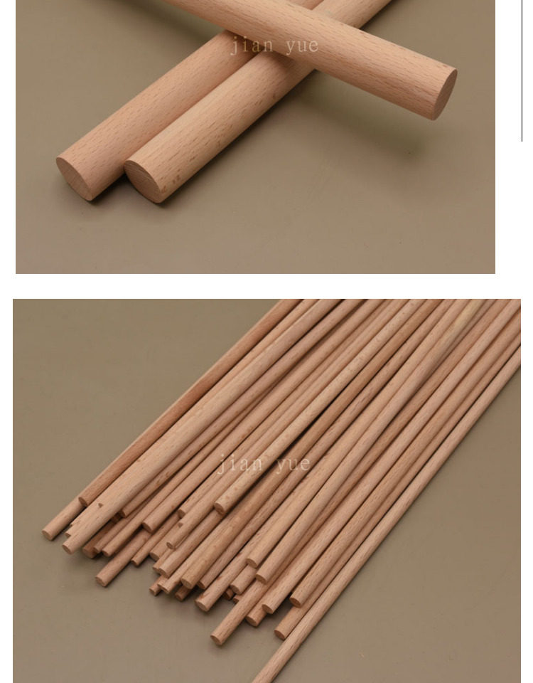 榉木短细小木棍 圆木棒 实木圆棍手工diy圆木条一米长瑜伽开背棍