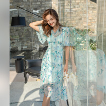 Lier Gaoding LRKS (deep sea jellyfish skirt)skirt female summer mulberry silk waist temperament dress Y013