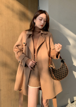 Lieer Gaoding LRKS〖Gold Bar Coat〗1280g80 counts 100 sheep wool double-sided wool coat womens mid-length