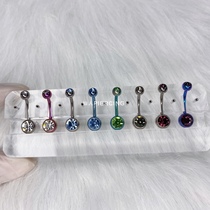 US Imports Titanium Alloy Navel Nails Anodized bright drilling Spicy Girl Temperament Internal Thread Puncture