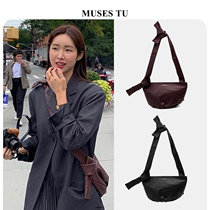 Jinxiu Mei Che Jingyuan same Korean mains leather breast bag shoulder bag cowhide saddle bag underarm shoulder bag