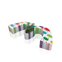 Shopping mall FRP leisure chair large beauty Chen waiting for multi-person seat modern simple white m-shaped chair