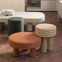 Nordic creative luxury type side corner few designer model room glass fiber reinforced plastic small coffee table sales department round stool