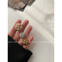 YOMOSTUDIO Xiaoxiang medieval style button pearl button coat womens decorative buckle tweed woolen button