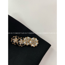 YOMOSTUDIO metal button button button petals gold-edged buckle diamond tweed womens coat decorative buckle
