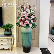 Ceramic floor Vase ornaments living room hotel flower arrangement dried flower decoration simple modern large home Green