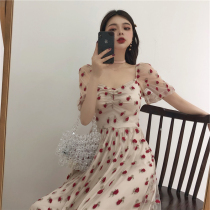 2021 summer dress new socialite temperament skirt short western style French niche small fragrance mesh dress