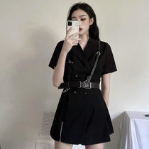 Herbenwind salt can be salt-sweetened irregularly placed to collect waist summer net red conspicuose slim and slim subsuit one-piece dress