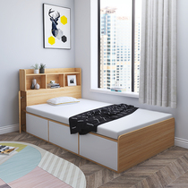 Single bed cabinet integrated splicing solid wood children with bookshelf storage balcony Japanese-style 1 2 meters tatami floor bed