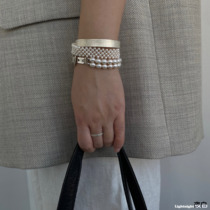 Muscular sense 925 pure silver bracelet opening vegetarian circle extremely brief 100 hitch without gender neutral wind couple men and women