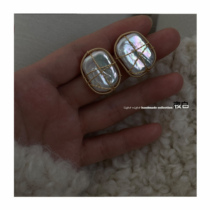 Night white original picture frame retro autumn and winter baroque shaped natural freshwater pearl sterling silver ear nail ear clip