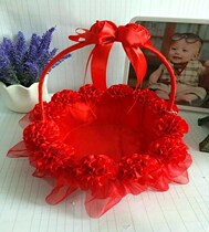 Western-style wedding supplies wedding wedding flower girl flower basket petal blue wedding decoration bridesmaid portable basket