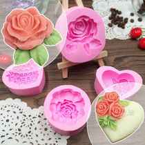 Silicone film baking three-dimensional silicone mold heart-shaped rose carnation chocolate mold handmade soap mold