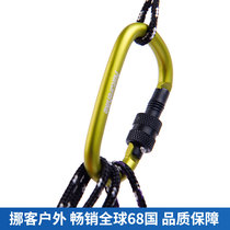 Naturhike moving passenger safety buckle hanging buckle hook with lock aluminium alloy sturdy key buckle backpack D type climbing buckle