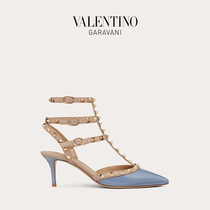 VALENTINO VALENTINO GARAVANI ROCKSTUD patent leather lace-up stud heels sandals