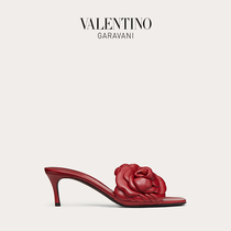 VALENTINO VALENTINO GARAVANI Lady Atelier Lambskin Petal Heel Sandals Slippers