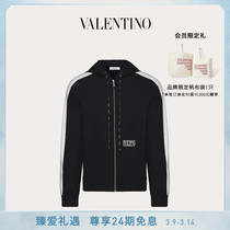 VALENINO Valentino mens black VLTN TAG pocket hooded sweatshirt