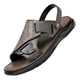 ເກີບຜູ້ຊາຍ 2023 Summer ໃຫມ່ຂອງແທ້ Leather Casual Shoes ເກີບຕ້ານການ Slip Soft Sole Sandals ແລະເກີບແຕະ