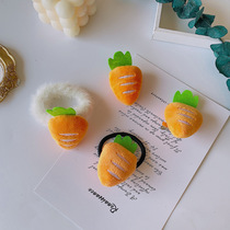 Day Ensemble Teenage Girl Hearts Cute Plush Carrots Brooch Hairpin Hairpin Hair Clip Korean version Head rope Hair Loops Soft Cute headwear