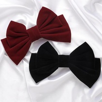 South Korean retro handmade silk suede butterfly knot hair clip mesh red hair card top clip side clip hair accessories JK uniform