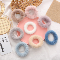 Teenage Girl 100 Lap Balls Head Candy Color Wool Fleece Hair Loops Female Imitation Rabbit Hair Wool Hair Rope Double Pony Tail Head Rope Fur Hair Hair Accessories