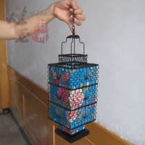 Classical Square Light Iron Wire Woven Large Red Lantern Crafts Imitation Ancient Fields Garden Decoration Festive Chandelia