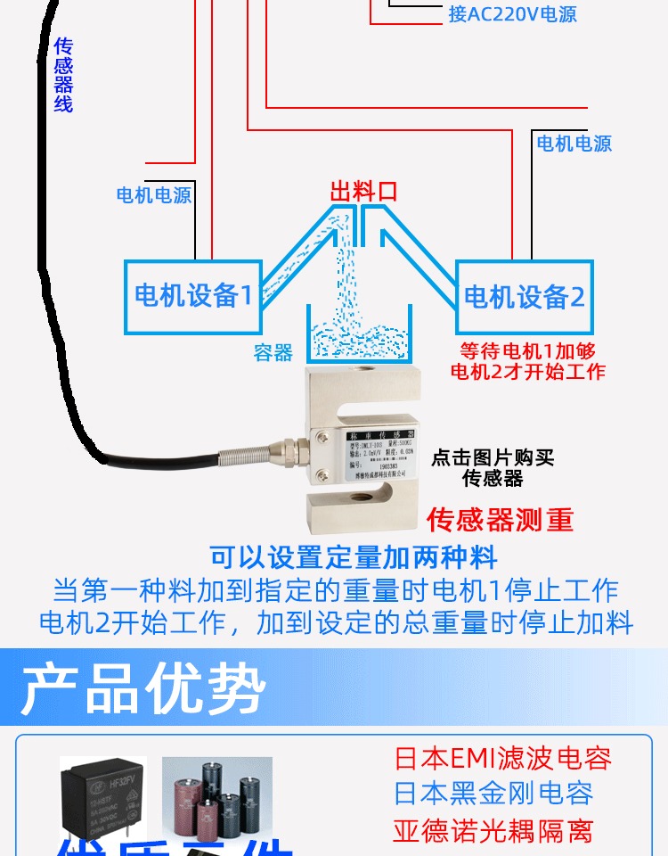 定量称重控制器配料机分装电子秤称重控制仪表传感器显示器灌装