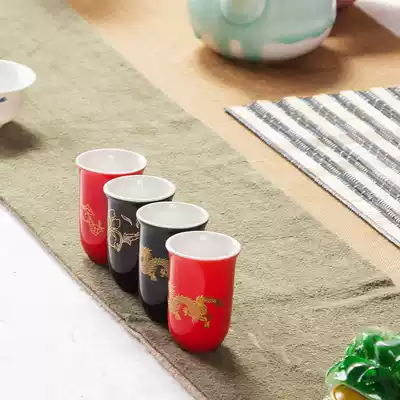 Purple sand small cup smelling cup Ceramic incense cup Single tea Tao Kung Fu tea cup Tea cup accessories open straight mouth