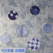 Childrens hand-made material bag tie-dye diy kindergarten students blue dye wall decoration salon group building activities