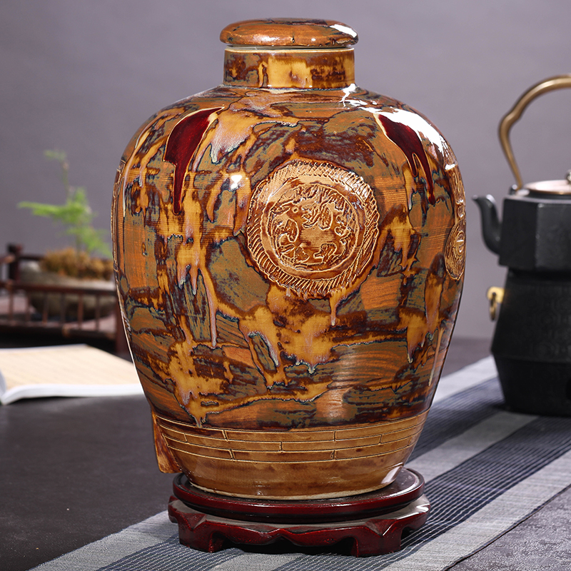 Jingdezhen ceramic bottle wine jar hip 10 jins 20 jins 30 jins 50 pounds with leading domestic jugs