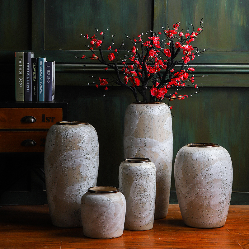 American retro jingdezhen ceramic vase of large sitting room place Chinese flower arranging dried flowers sitting room porch decoration